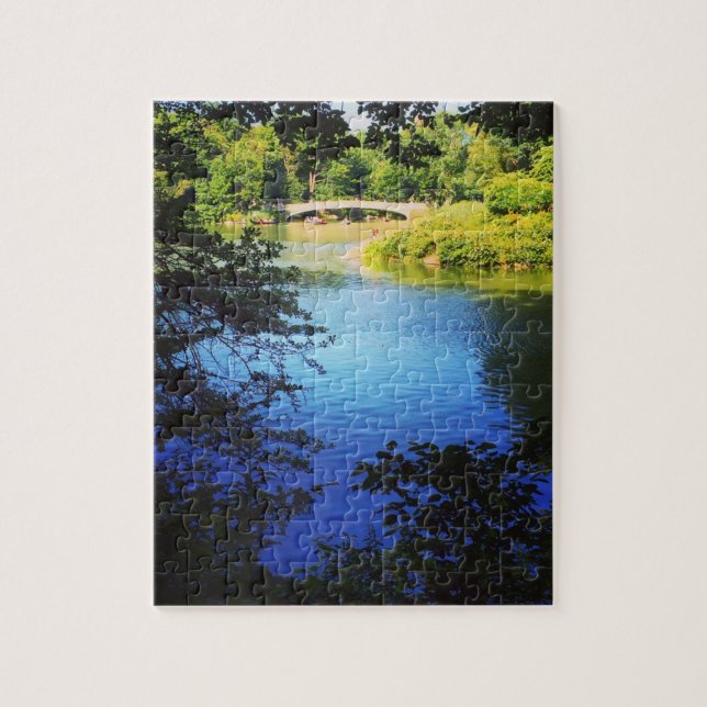 Puzzle NYC Central Park Lake Bow Bridge New York (Vertical)