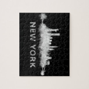 Puzzle NYC New York black-White Skyline cityscape v01