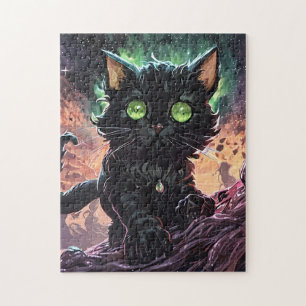 Puzzle Nyx el soplón soide - Mystical Black Cat Art con w