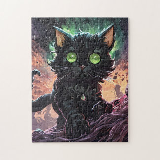 Puzzle Nyx el soplón soide - Mystical Black Cat Art con w