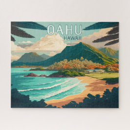 Puzzle Oahu Hawaii Beach Vintage Retro