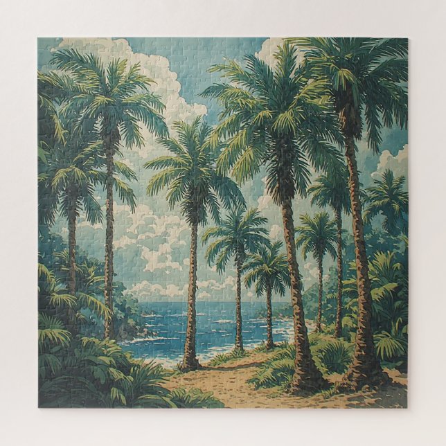 Puzzle Oasis Costero Tropical (Vertical)