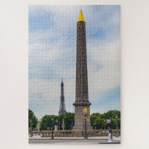 Puzzle Obelisk y la Torre Eiffel de la Concordia - París
