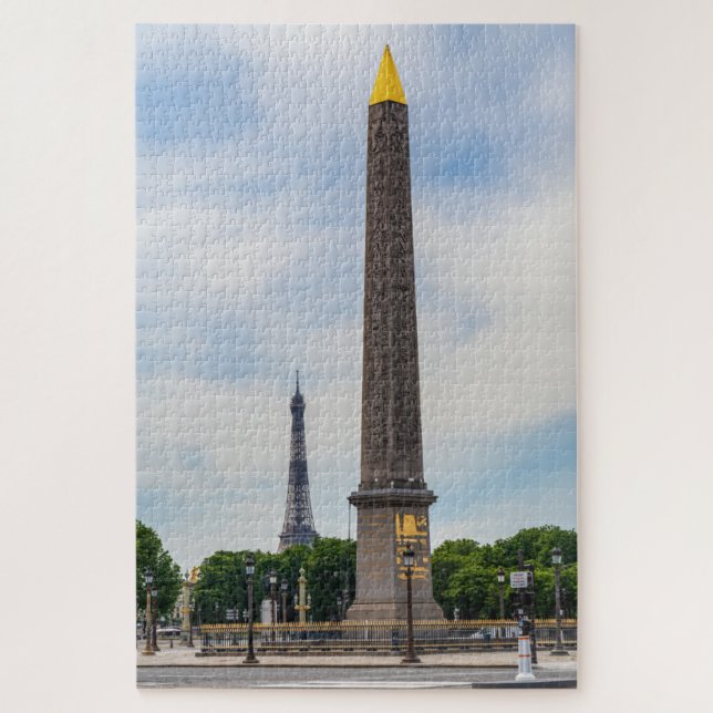 Puzzle Obelisk y la Torre Eiffel de la Concordia - París (Vertical)