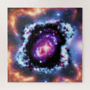 Puzzle Objetos cósmicos púrpura y azul en el espacio exte
