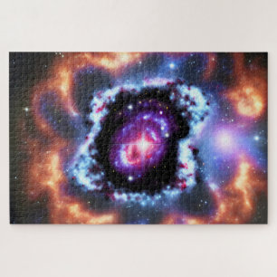 Puzzle Objetos de galaxia rosa púrpura cósmica en el espa