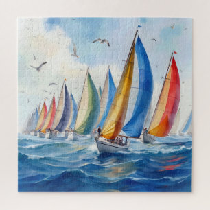 Puzzle Obra de arte de acuarela Regata de veleros
