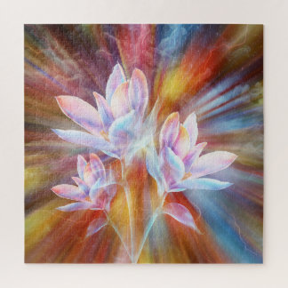 Puzzle obra de arte de flores modernas abstractas