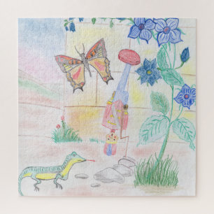 Puzzle Obra de arte de niños personalizados, juguete de d