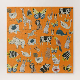 Puzzle Obra de arte personalizado Cuta Periódico Animales