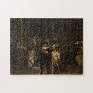 Puzzle Obra maestra barroca del reloj nocturno Rembrandt