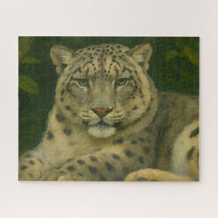 Puzzle Observador silencioso - Leopardo de la nieve con l