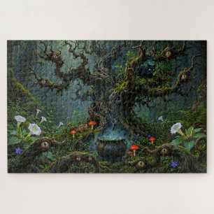 Puzzle Observadores en Bosque de Brujas Caldero Gato Negr