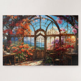Puzzle Observatorio de ensueño sobrepoblado con flores