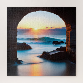 Puzzle Ocean Sunrise con túnel de ladrillo
