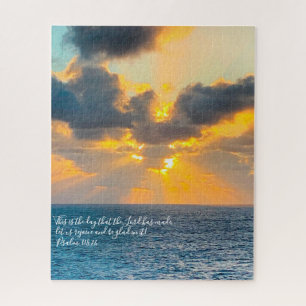 Puzzle Ocean Sunrise, Verse from Psalm 118:24