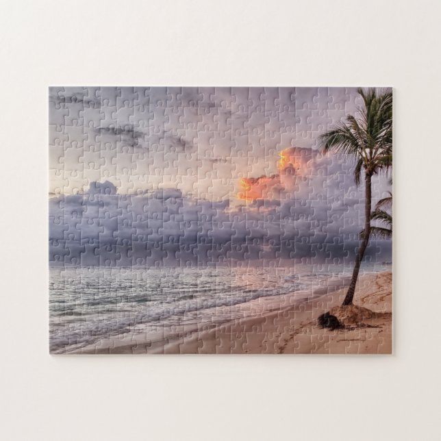 Puzzle Ocean Waves Sandy Beach Sunset (Horizontal)