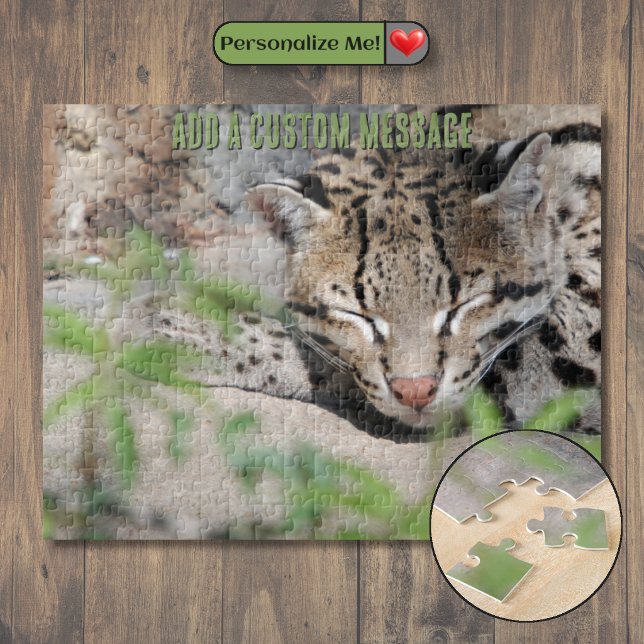 Puzzle Ocelote durmiendo la siesta (Napping Ocelot Jigsaw Puzzle)