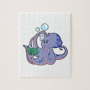 Puzzle Octopus al leer con un libro