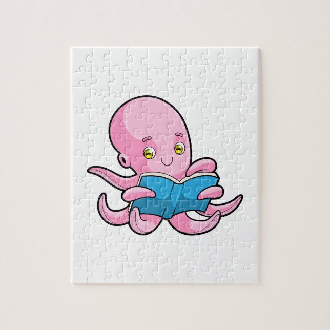 Puzzle Octopus al leer un libro (Vertical)