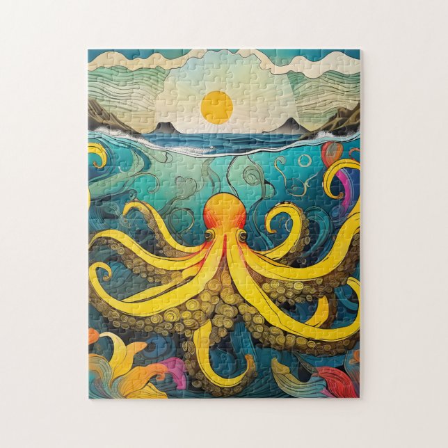 Puzzle Octopus amarillo (Vertical)