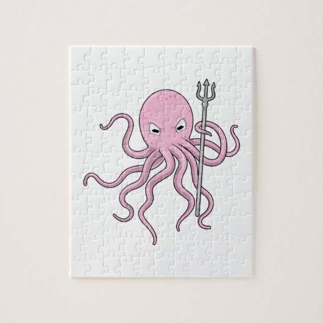 Puzzle Octopus as Wizard con Trident (Vertical)