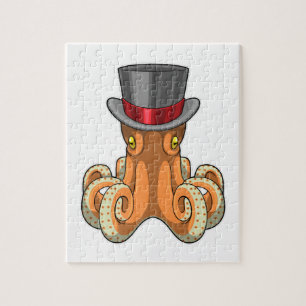 Puzzle Octopus como Caballero con sombrero superior