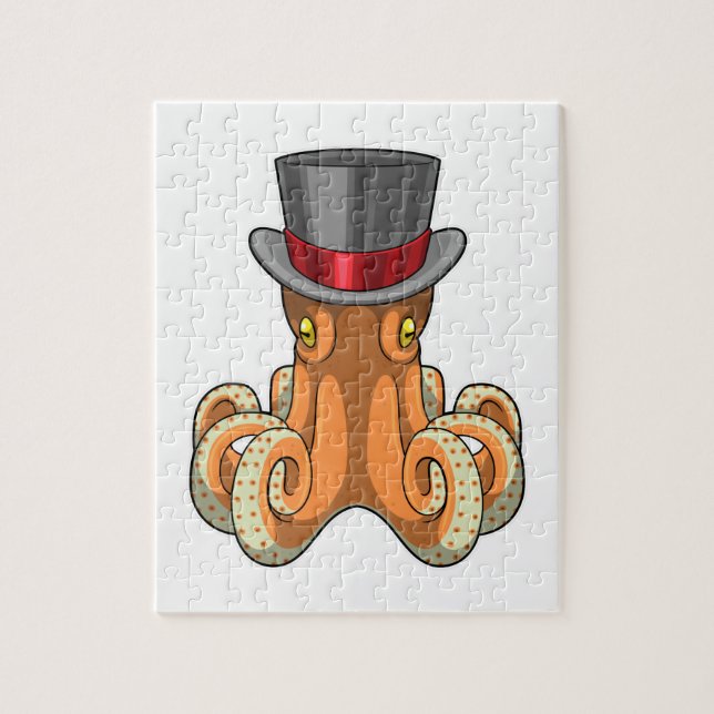 Puzzle Octopus como Caballero con sombrero superior (Vertical)
