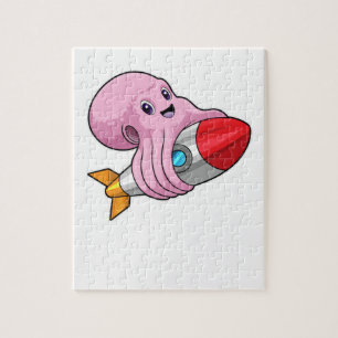 Puzzle Octopus con cohete
