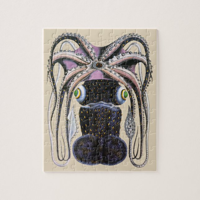 Puzzle Octopus gigante vintage o calamar, animal marino (Vertical)