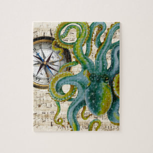 Puzzle Octopus Tentacles Compass Music