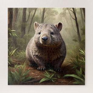 Puzzle "Oculto en el Bush: un wombat australiano salvaje"