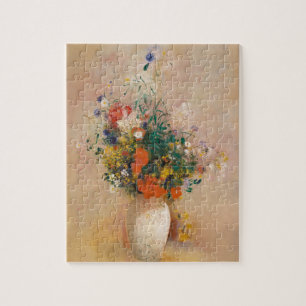 Puzzle Odilon Redon: Base de flores (fondo rosado)