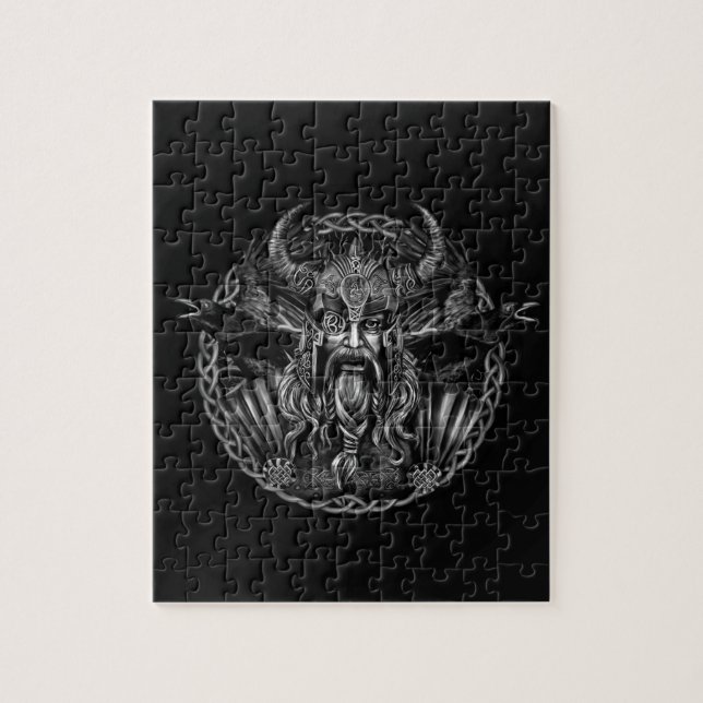 Puzzle Odin y el suyo ravens Huginn y Muninn (Vertical)