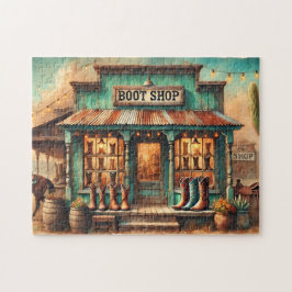Puzzle Oeste Rustic Cowboy Boot Shop Desert Storefront