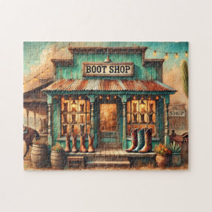 Puzzle Oeste Rustic Cowboy Boot Shop Desert Storefront