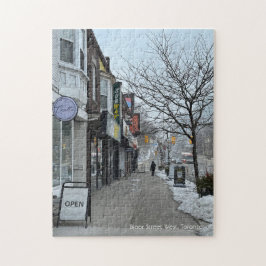 Puzzle of Winter in Bloor Street West, Toronto