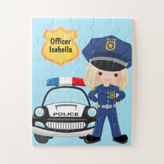 Puzzle Oficial de policía personalizado y vehículo de pat
