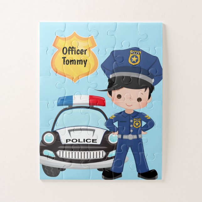 Puzzle Oficial de policía y niños patrulleros Ji (Vertical)