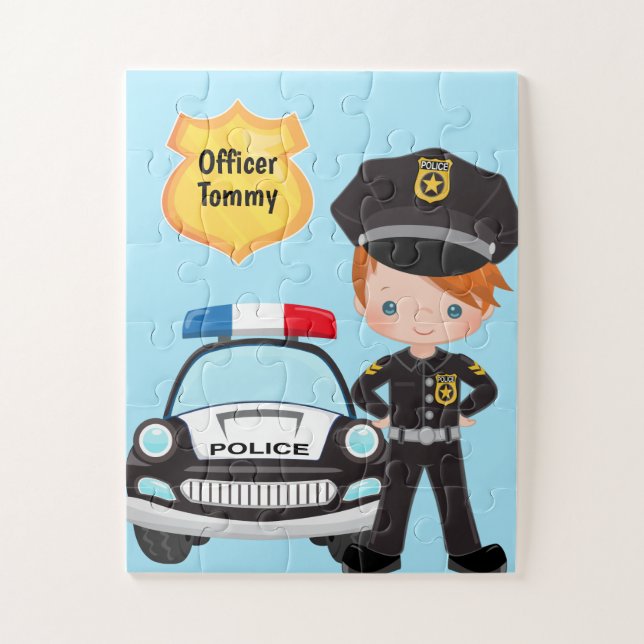 Puzzle Oficial de policía y niños patrulleros Ji