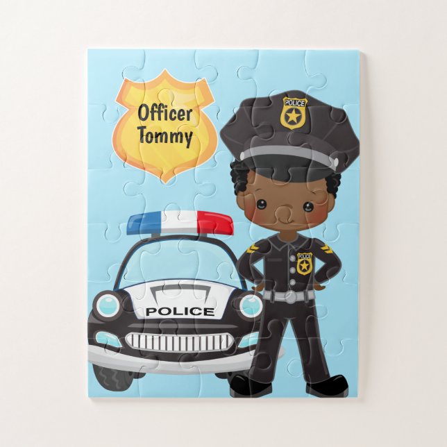 Puzzle Oficial de policía y niños patrulleros Ji (Vertical)