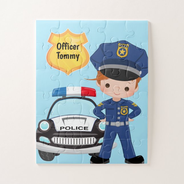 Puzzle Oficial de policía y patrulleros (Vertical)