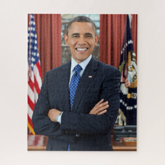 Puzzle Oficina Oval oficial retrato al presidente Obama