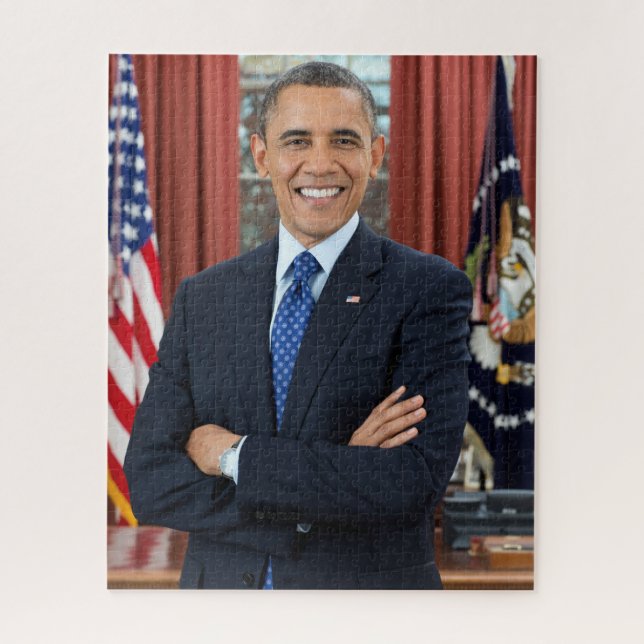 Puzzle Oficina Oval oficial retrato al presidente Obama (Vertical)