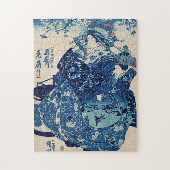 Puzzle Ogiya uchi Hanaogi por Utagawa Kuniyoshi (Vertical)
