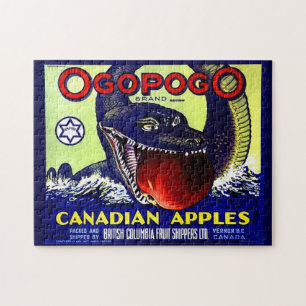 Puzzle Ogopogo Etiqueta de la cesta de frutas de manzanas