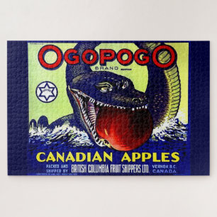 Puzzle Ogopogo Etiqueta de la cesta de frutas de manzanas