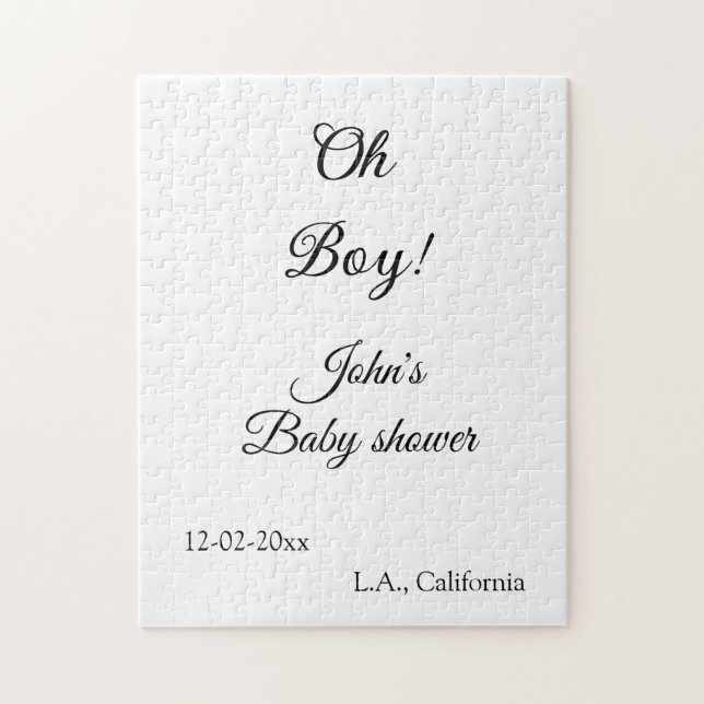 Puzzle oh niño chica bebé ducha añada nombre fecha año lu (Vertical)