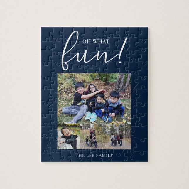 Puzzle Oh Qué Navidades Blue De Fun Holiday Moderno (Vertical)