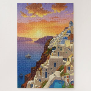 Puzzle Oia, Santorini, Grecia Art
